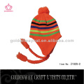 Orange tricoté chapeaux earflaps dobby 2013 mode tricot chapeaux custom design fabricant en gros